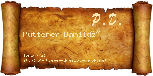Putterer Daniló névjegykártya